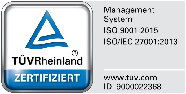 Unser Anspruch: Qualität und IT-Sicherheit. Unsere Basis: Die ISO 9001 und ISO/IEC 27001-ZertifizierungenUnsere Basis: Die ISO 9001 und ISO/IEC 27001-Zertifizierungen 